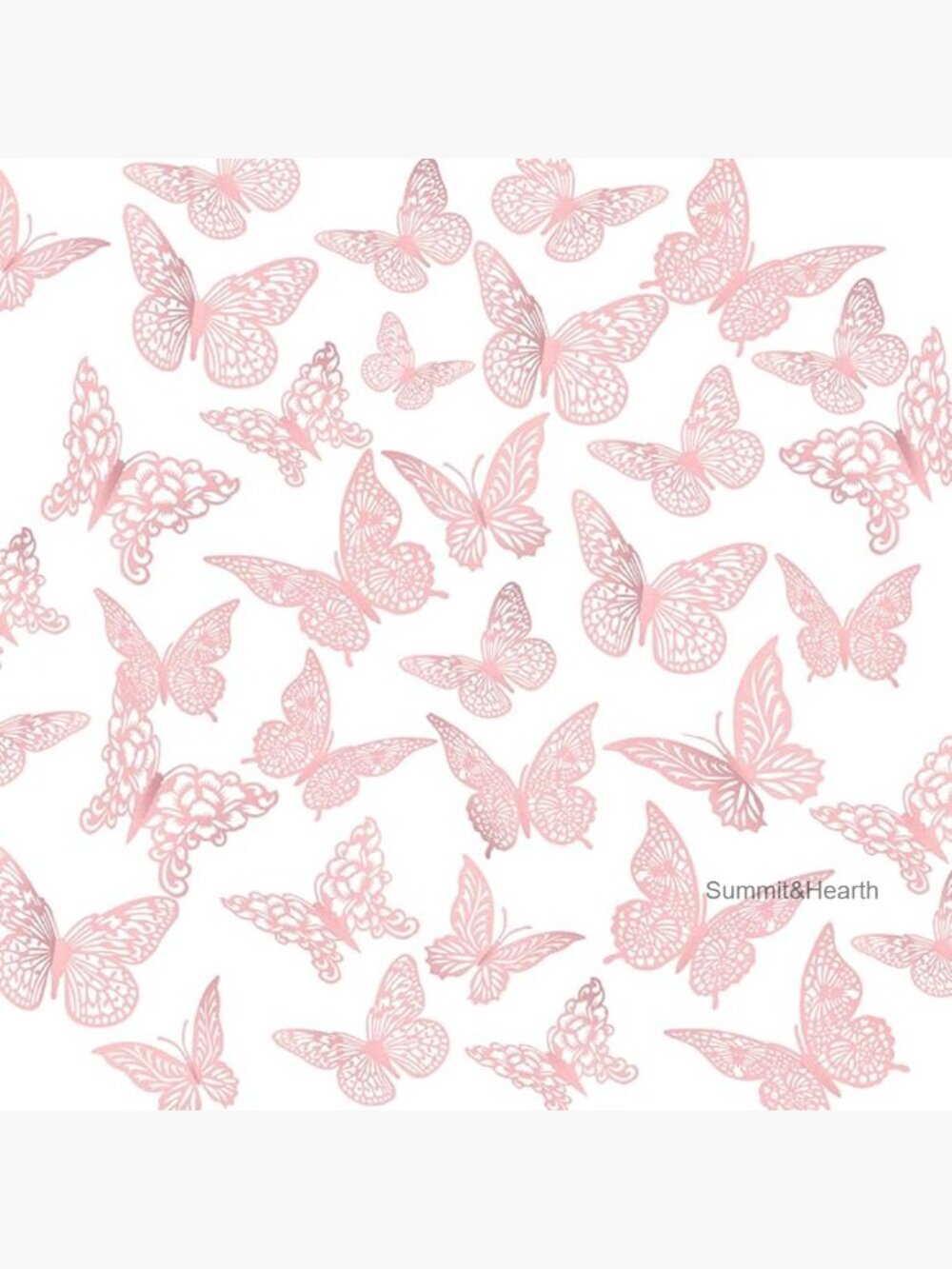 3D Metallic Butterfly Wall Decor 96 Pieces 4 Styles 3 Sizes Removable Stickers